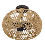 Потолочный светильник с плафоном из плетеного джута и черным каркасом Quoizel варинант исполнения - 3 | Loft Concept в Краснодаре