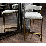 Стул барный букле бежевый с каркасом цвета матовое золото Tactility варинант исполнения - 6 | Loft Concept в Краснодаре