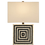 Настольная лампа с квадратным основанием и прямоугольным абажуром Neat Lines варинант исполнения - 3 | Loft Concept в Краснодаре