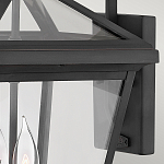 Настенный фонарь черного цвета с прозрачным стеклянным плафоном трапециевидной формы Hinkley варинант исполнения - 5 | Loft Concept в Краснодаре