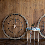 Часы настенные деревянные с римскими цифрами бронзового цвета Clock with History варинант исполнения - 2 | Loft Concept в Краснодаре