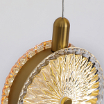 Подвесной светильник с плафонами из рельефного стекла Peony Glass Bronze Six варинант исполнения - 3 | Loft Concept в Краснодаре