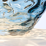 Настольная лампа со белым конусным абажуром и прозрачным голубым стеклянным основанием Quintiesse варинант исполнения - 5 | Loft Concept в Краснодаре