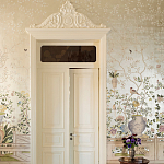 Обои ручная роспись Temple Newsam White Gold gilded silk варинант исполнения - 4 | Loft Concept в Краснодаре