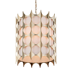 Подвесной светильник в форме цилиндра с фактурным серебряным каркасом и тканевым абажуром Silver Honeycomb варинант исполнения - 1 | Loft Concept в Краснодаре