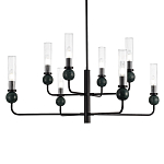 Люстра с 8-ю плафонами в форме стеклянных трубок и мраморных декоративных элементов Montreal варинант исполнения - 2 | Loft Concept в Краснодаре