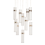 Люстра каскадная с прозрачными цилиндрическими плафонами Jenae Glass Tube Lighting варинант исполнения - 1 | Loft Concept в Краснодаре