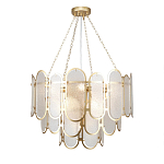 Люстра с многослойным эффектом из овальных элементов из непрозрачного стекла Conformation варинант исполнения - 2 | Loft Concept в Краснодаре