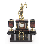 Настольный письменный набор из яшмы с часами в подарочной упаковке Manager Organizer варинант исполнения - 1 | Loft Concept в Краснодаре