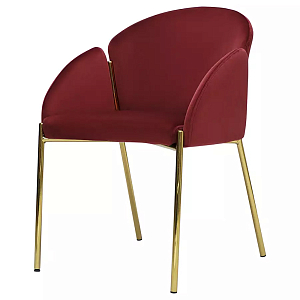 Стул бордовый на золотистых ножках Burgundy Chair