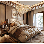 Люстра каскадная с подвесками в форме колец Galaxy of Light варинант исполнения - 9 | Loft Concept в Краснодаре