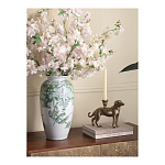 Ваза высокая с зелеными цветочными и птичьими мотивами Vase Inspired by Nature варинант исполнения - 3 | Loft Concept в Краснодаре