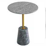 Кофейный столик круглый из мрамора серый Reliable Foundation варинант исполнения - 2 | Loft Concept в Краснодаре