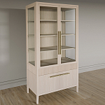 Витрина Primo со стеклянными фасадами и буфетом шпон Светлый дуб варинант исполнения - 3 | Loft Concept в Краснодаре