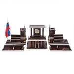 Настольный письменный набор из природного камня обсидиана с декором в виде Коня Team leader варинант исполнения - 2 | Loft Concept в Краснодаре