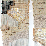 Триптих Геометрический гобелен бежевый Figurative Beige Wall Hangings варинант исполнения - 3 | Loft Concept в Краснодаре