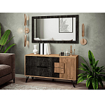 Зеркало настенное прямоугольное цвета угольный камень Stone Effect варинант исполнения - 2 | Loft Concept в Краснодаре