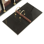 Настольный письменный набор из лемезита и змеевика с часами Royal Accessory варинант исполнения - 3 | Loft Concept в Краснодаре