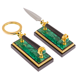 Настольный письменный набор из малахита с декором в виде лошади Leader Organizer варинант исполнения - 6 | Loft Concept в Краснодаре