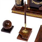 Настольный письменный набор с часами из природного камня обсидиана Royal Set варинант исполнения - 5 | Loft Concept в Краснодаре