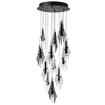 Люстра каскадная с 12-ю рельефными прозрачными плафонами Glass Pod  варинант исполнения - 4 | Loft Concept в Краснодаре