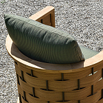 Дизайнерское уличное кресло из массива дерева с плетеной спинкой PALINFRASCA Armchair варинант исполнения - 4 | Loft Concept в Краснодаре