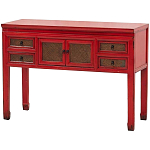 Деревянная консоль в китайском стиле с ящиками и дверцами красная Chinese Console Table варинант исполнения - 2 | Loft Concept в Краснодаре