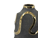 Ваза с золотыми акцентными полосами на черном матовом фоне Accent Tape варинант исполнения - 4 | Loft Concept в Краснодаре