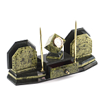 Настольный письменный набор из змеевика с часами и таблетницей Successful Leader варинант исполнения - 2 | Loft Concept в Краснодаре