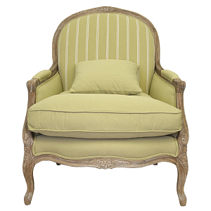 Кресло Ava Classical Armchair green striped flax