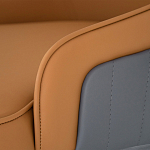 Стул оранжевый с высокой спинкой из искуственной кожи на серых металлических ножках Enigma Orange варинант исполнения - 4 | Loft Concept в Краснодаре