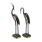 Статуэтка бронзовая пара Журавли синие Bronze Birds варинант исполнения - 2 | Loft Concept в Краснодаре