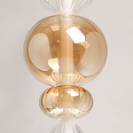 Подвесной светильник с вертикальной композицией из прозрачных и янтарных стеклянных шаров и ромбов Gabriel Scott Luna варинант исполнения - 6 | Loft Concept в Краснодаре