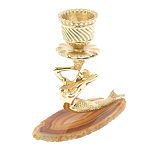 Подсвечник из натурального камня агат светло-коричневый Stone Candlestick варинант исполнения - 1 | Loft Concept в Краснодаре