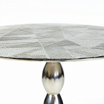 Кофейный столик с рельефной столешницей из металла Aplika Silver варинант исполнения - 4 | Loft Concept в Краснодаре