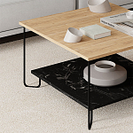 Стол журнальный с квадратной столешницей и полкой MARBO LOTUS варинант исполнения - 2 | Loft Concept в Краснодаре