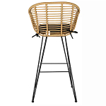 Стул барный с ротанговым плетением Half Bar Chair with Wicker с подлокотниками варинант исполнения - 5 | Loft Concept в Краснодаре