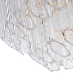 Люстра подвесная многослойная с прозрачными хрустальными трубками и золотистым каркасом Hexagon Tube Light варинант исполнения - 3 | Loft Concept в Краснодаре