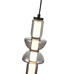 Подвесной светильник из дымчатого стекла цилиндрической формы с чёрным металлическим основанием Hiding secrets варинант исполнения - 6 | Loft Concept в Краснодаре