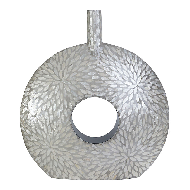 Ваза c инкрустацией Flower Grey Белый Серый Ваза c инкрустацией Flower Grey Белый Серый в Краснодаре | Loft Concept