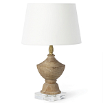 Настольная лампа деревянная с белым абажуром Wooden Table Lamp варинант исполнения - 2 | Loft Concept в Краснодаре