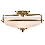 Потолочный светильник со стеклянным плафоном на изогнутых кронштейнах Quoizel  варинант исполнения - 11 | Loft Concept в Краснодаре