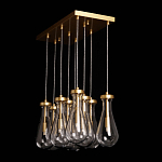 Люстра с 9-ю прозрачными стеклянными плафонами в форме капли Lucid Rain  варинант исполнения - 9 | Loft Concept в Краснодаре