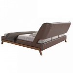 Кровать двуспальная с изголовьем из экокожи шоколадно-коричневого цвета Modern Look варинант исполнения - 3 | Loft Concept в Краснодаре