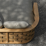 Дизайнерский уличный диван из массива дерева с плетеной спинкой PALINFRASCA Sofa варинант исполнения - 5 | Loft Concept в Краснодаре