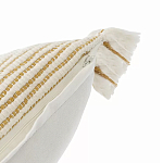 Чехол на подушку горчичного цвета с бахромой и объемным узором Ethnic mix варинант исполнения - 3 | Loft Concept в Краснодаре