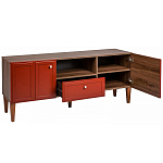 ТВ-тумба красная из массива бука с 2-мя дверками и ящиком Wenge Light варинант исполнения - 4 | Loft Concept в Краснодаре