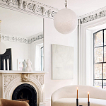 Подвесной светильник в форме шара из белого текстурного стекла Atmosphere варинант исполнения - 4 | Loft Concept в Краснодаре