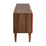 ТВ-тумба красная из массива бука с 2-мя дверками и ящиком Wenge Light варинант исполнения - 3 | Loft Concept в Краснодаре