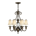 Люстра с 7-ю кремовыми текстильными абажурами Hinkley варинант исполнения - 7 | Loft Concept в Краснодаре